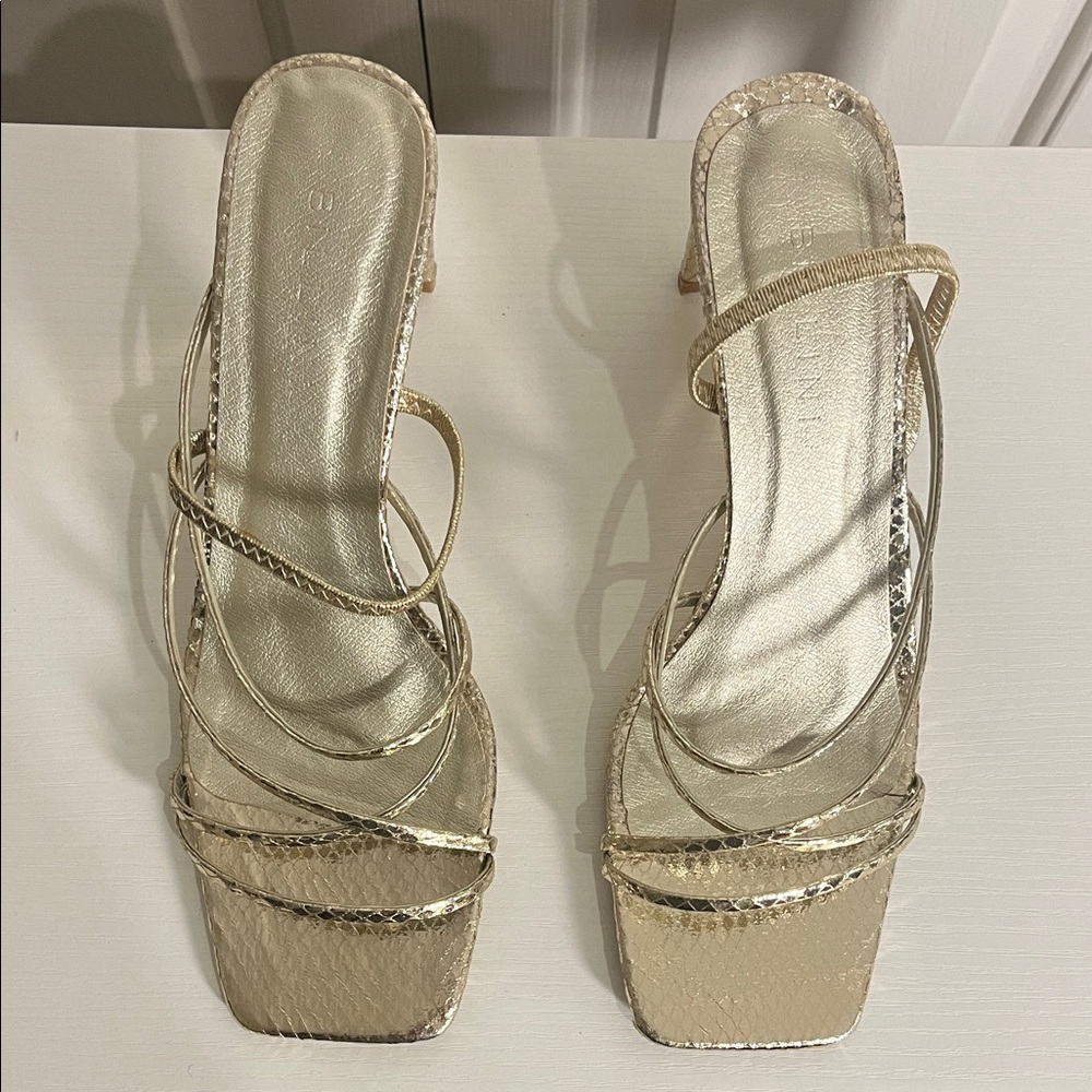 Billini Women’s Gold Strappy Heels Size 7 - Picture 2 of 8